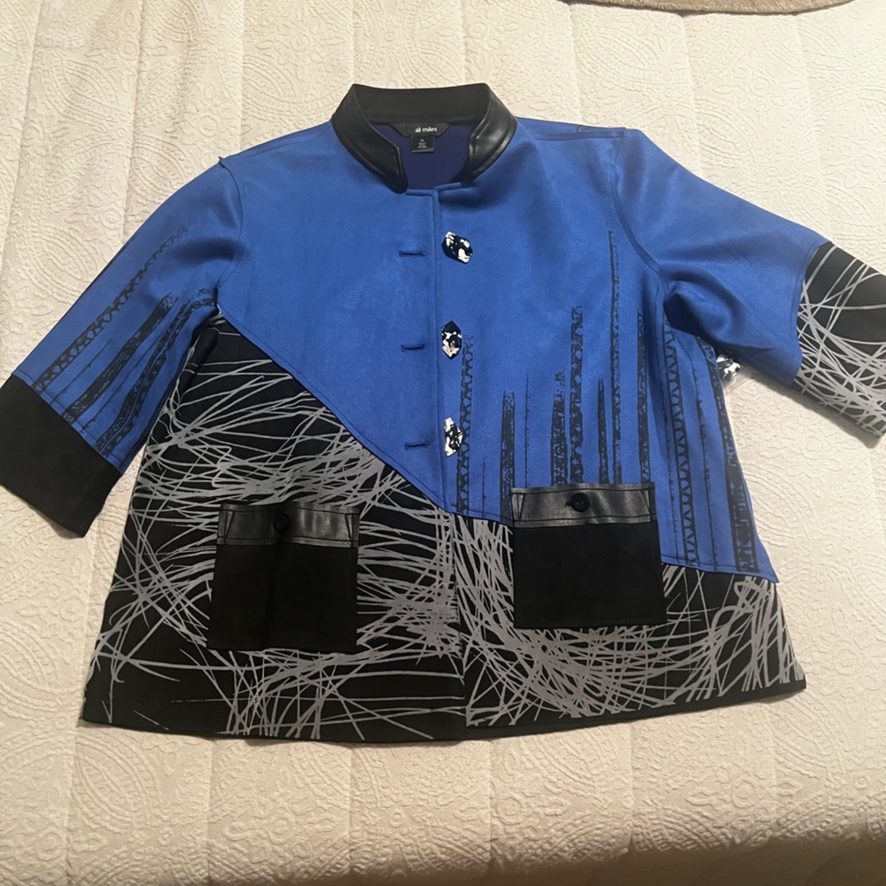Ali Miles Royal Blue and Black Jacket